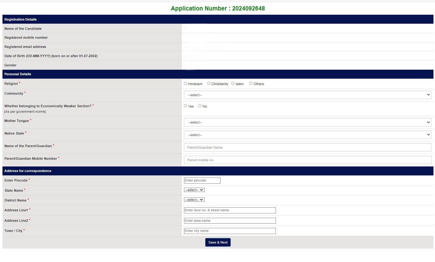 VIT Entrance Application 2024