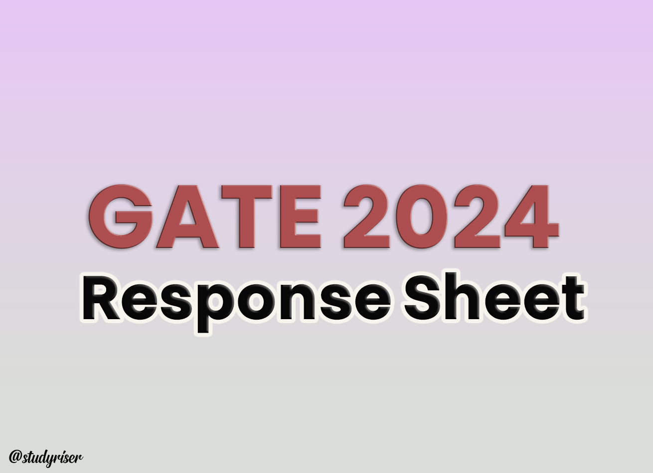 GATE 2024 Response Sheet