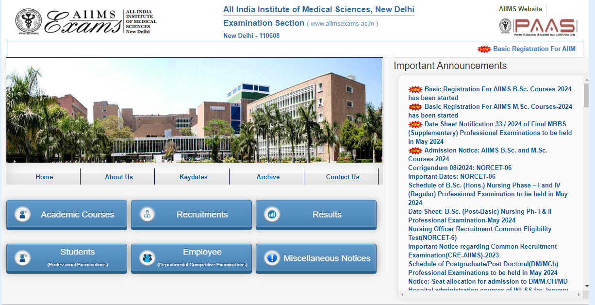 Apply for AIIMS BSc, MSc Admission 2024