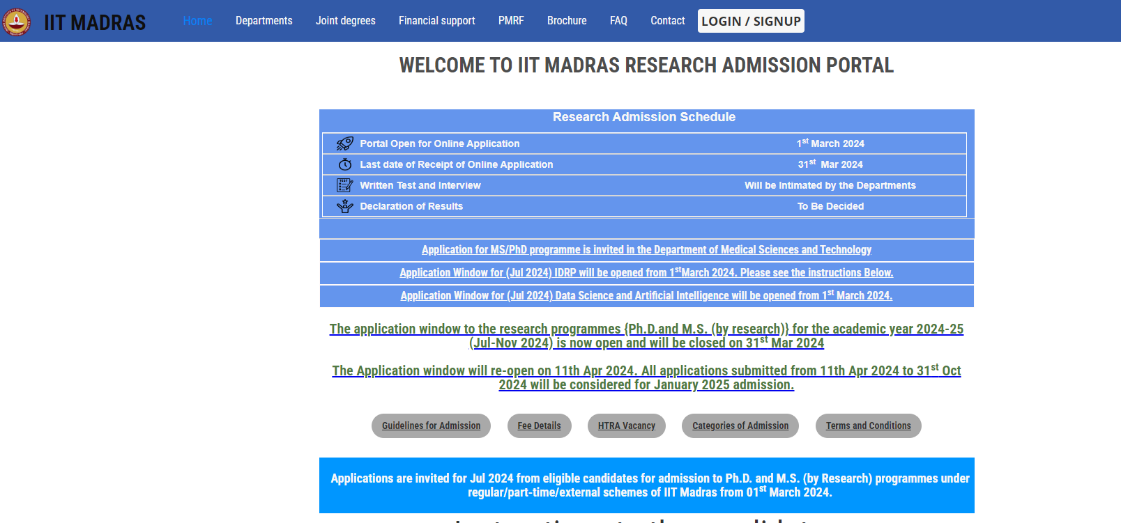 Apply for IIT Madras Admission 2024