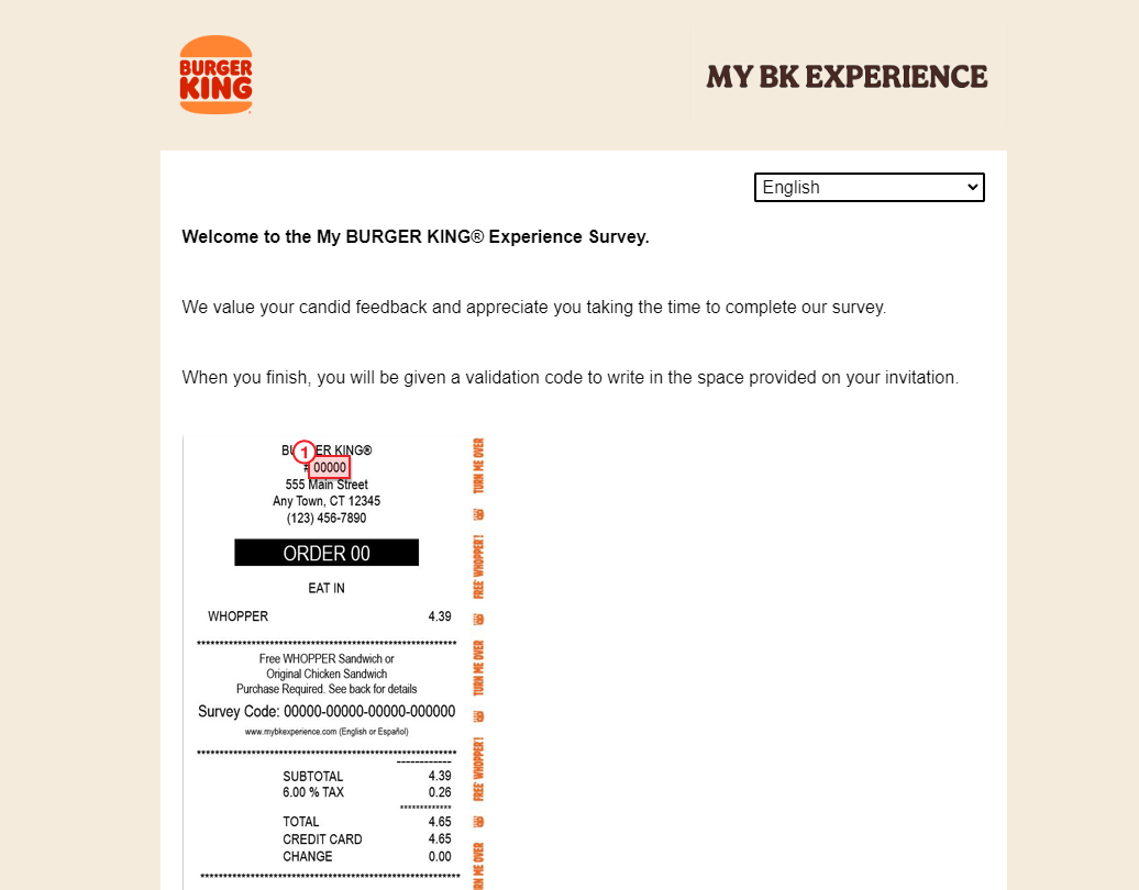 Burger King Guest Survey