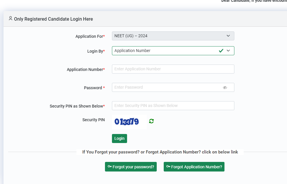 Correct the NEET UG Application Form