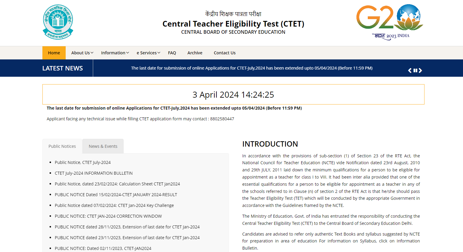 Apply Online for CTET 2024