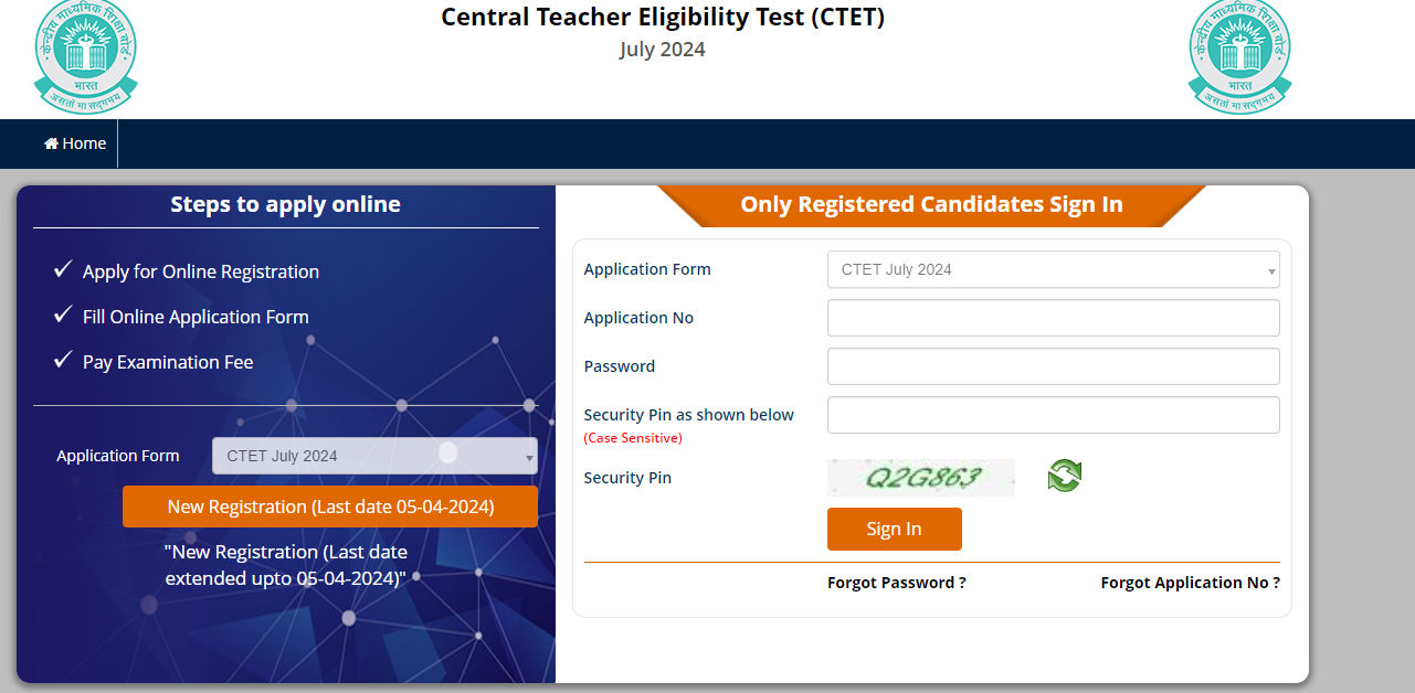 Apply for CTET July 2024