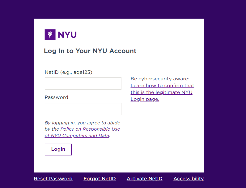 NYU Albert Login