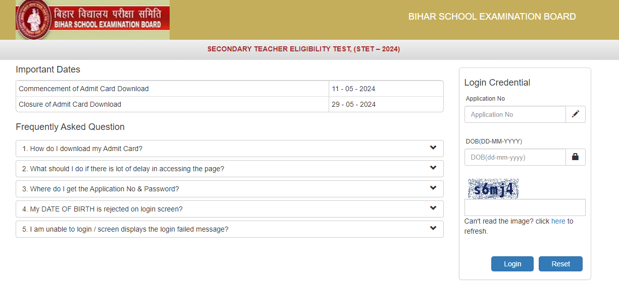  BSEB Bihar STET Admit Card 2024 Download