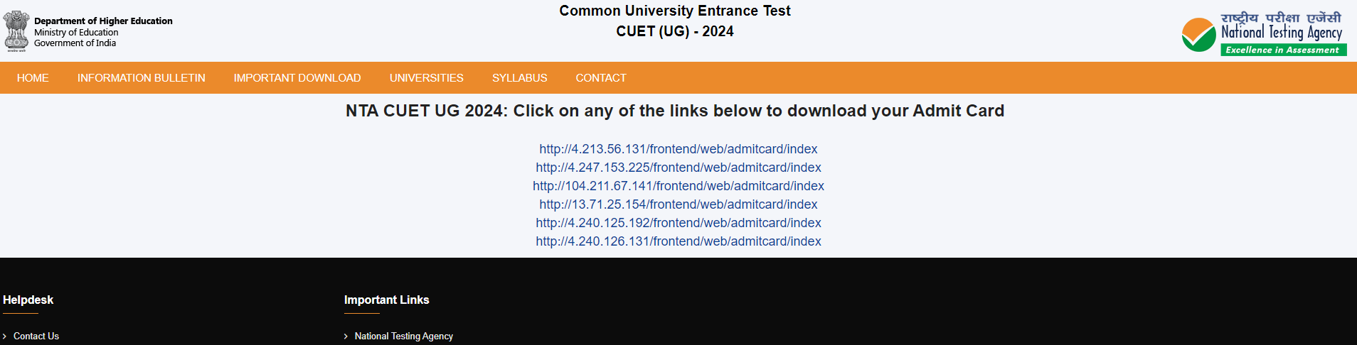 Download CUET UG 2024 Admit Card