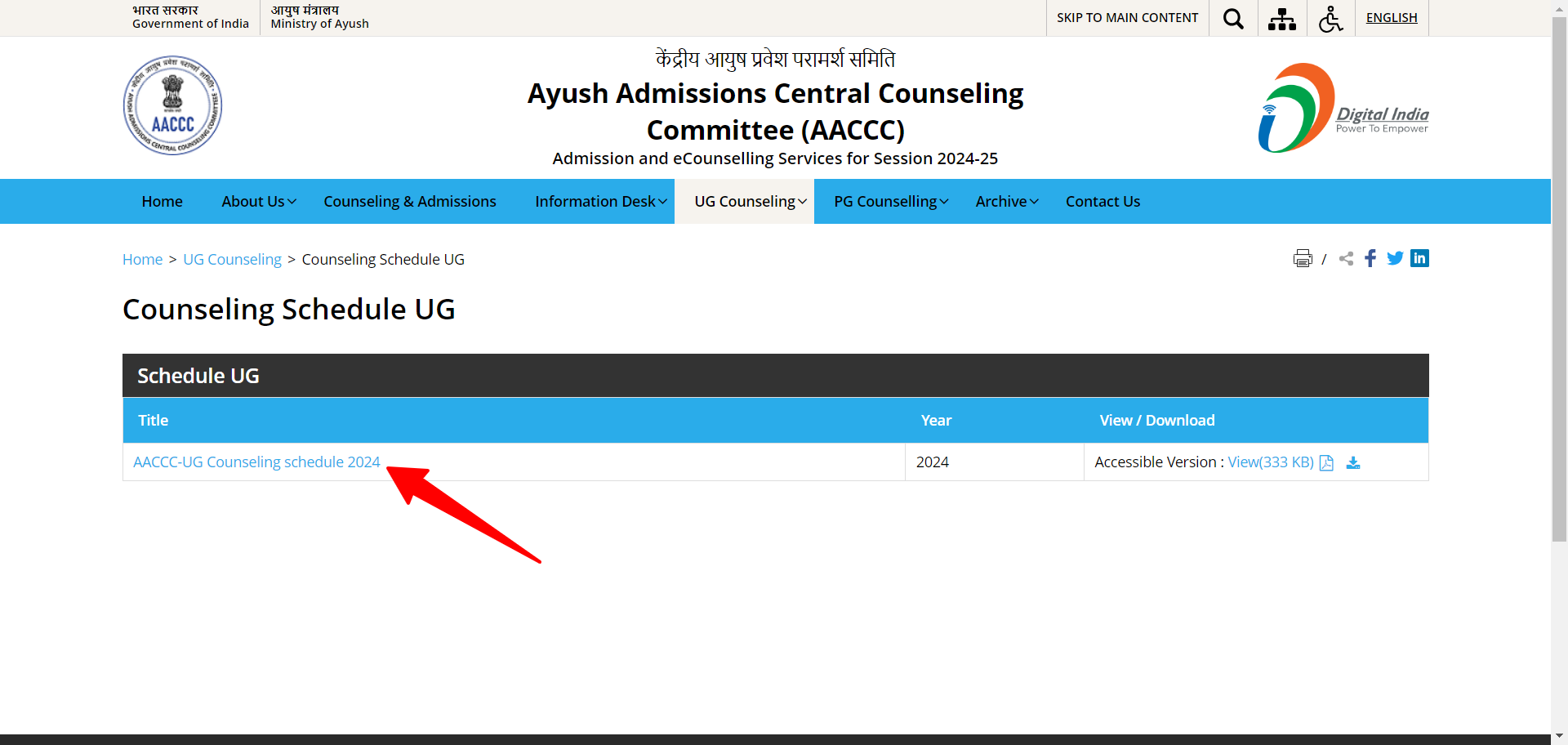 AYUSH NEET UG Counselling 2024