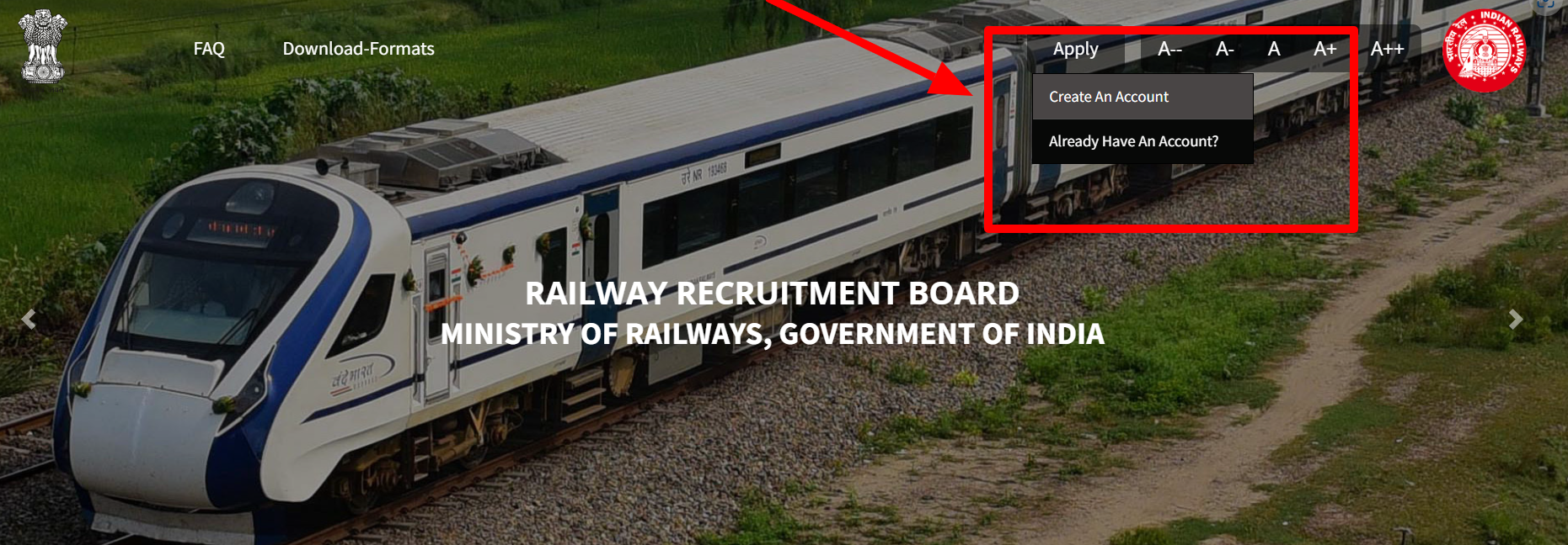 steps to Apply for RRB JE Recruitment 2024