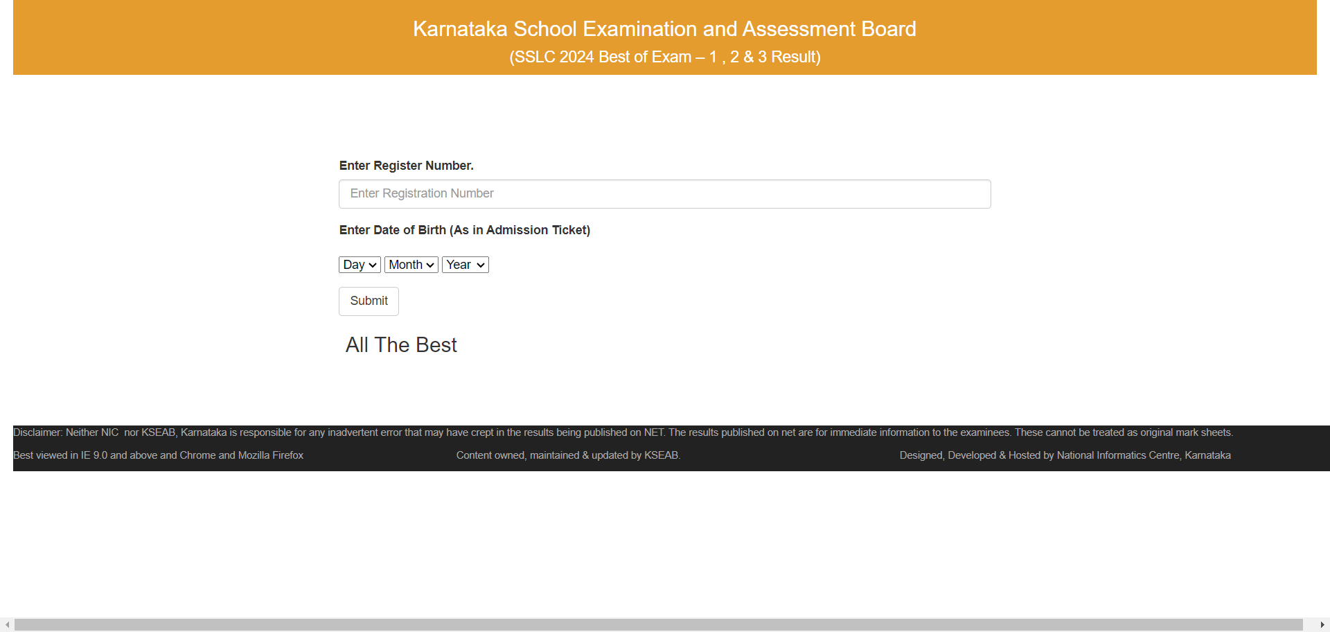 Step 2 to Check Karnataka SSLC Result 2024