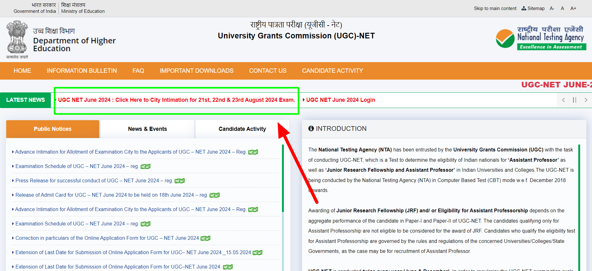 UGC NET 2024 City Intimation Slip Released- How to Check