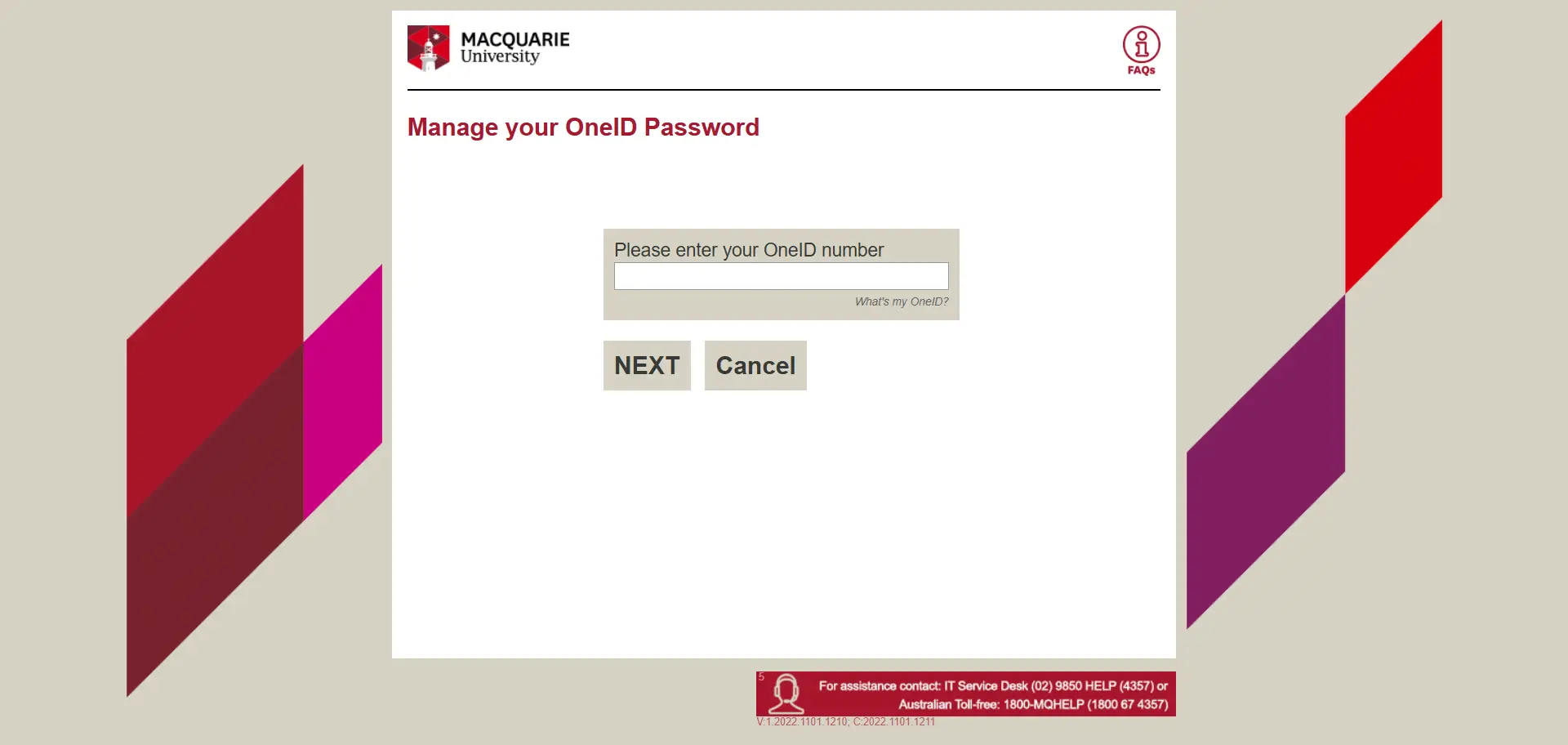 Forgotten Password eStudent MQ Account