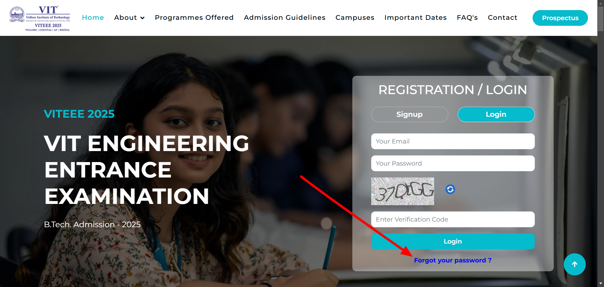 VITEEE 2025 forgot password