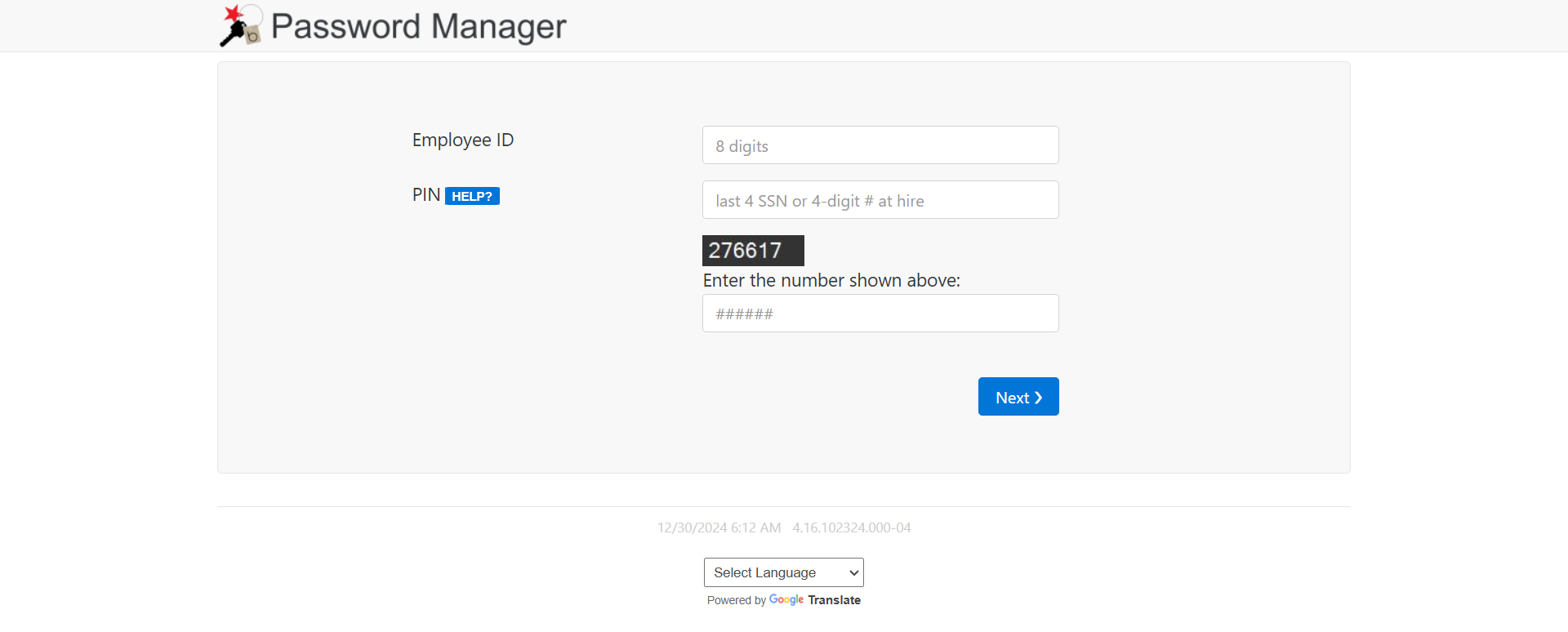 My Insite recover password