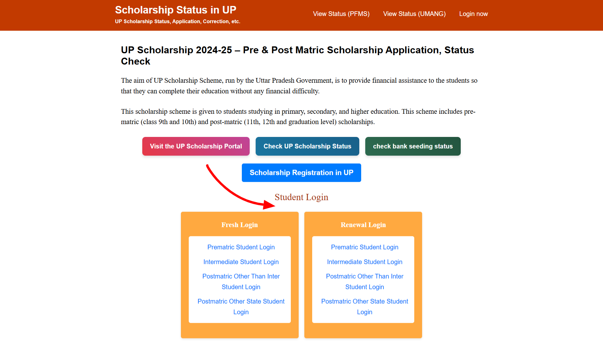 UP Scholarship Login