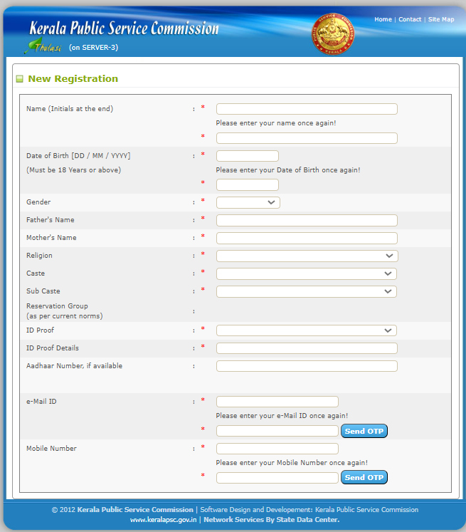 Kerala PSC Thulasi Registration