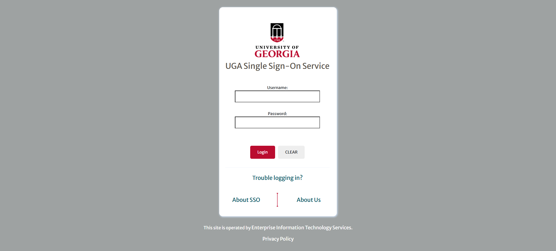 Login - UGA SSO – Central Authentication Service