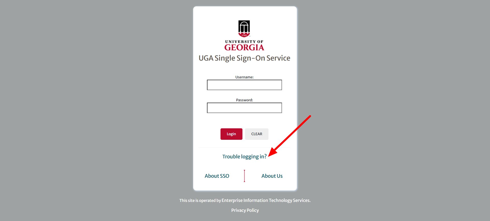 Login - UGA SSO – forgot password