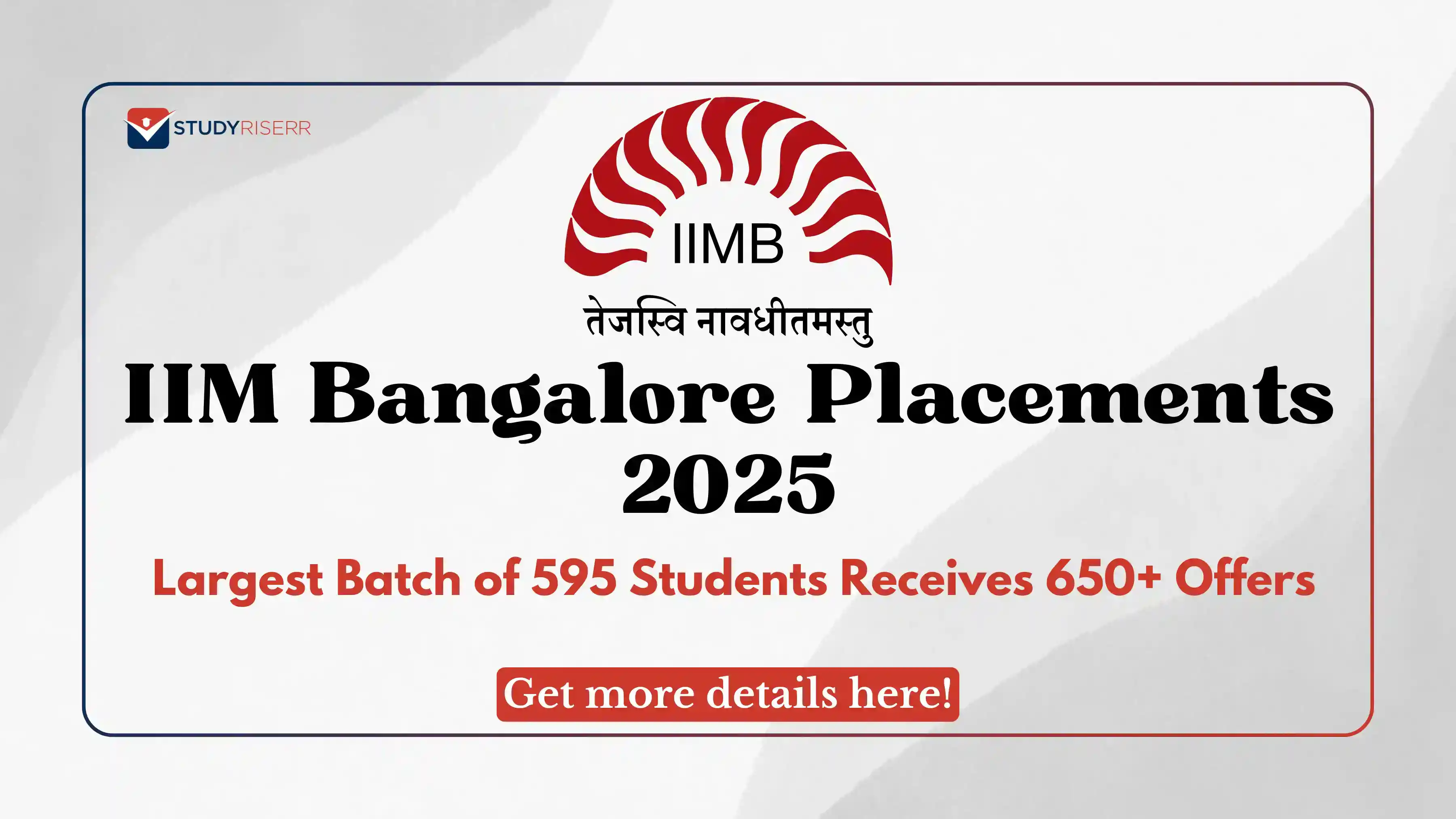 IIM Bangalore Placements 2025: Largest Batch of 595 Students Receives 650+ Offers