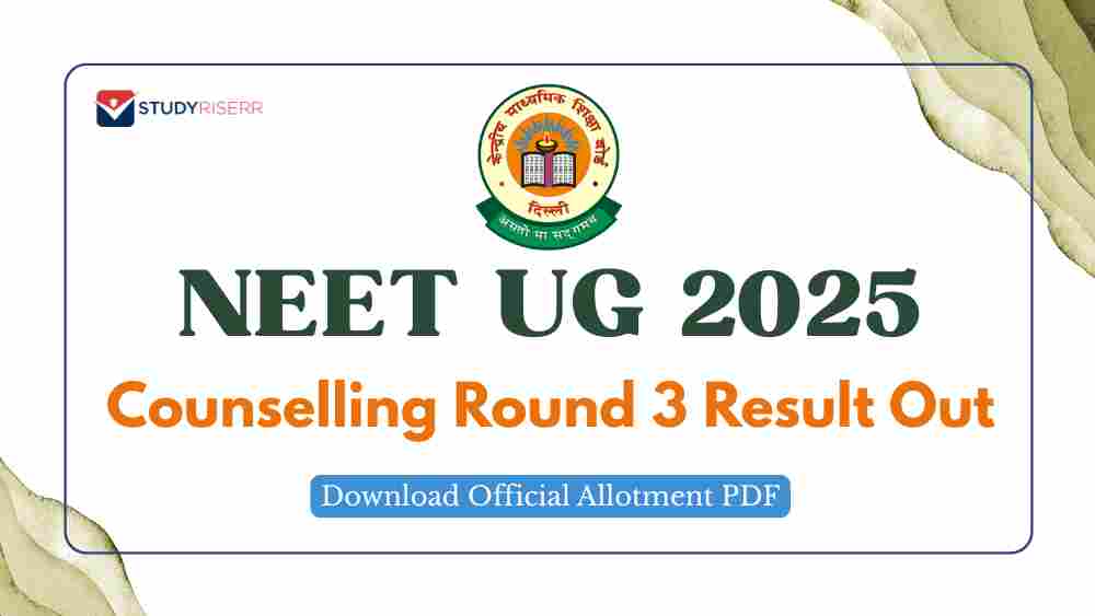 NEET UG Counselling 2025 Round 3 Result Out @mcc.nic.in; Download Official Allotment PDF