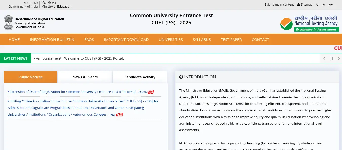 CUET PG 2025 Application Form Correction Starts on February 10, Know ...