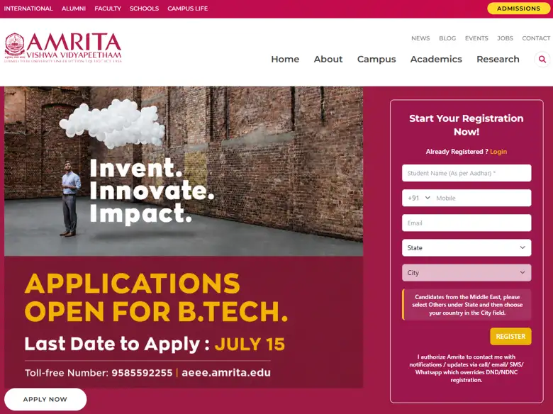 amrita-vishwa-vidyapeetham-2026-admission-portal