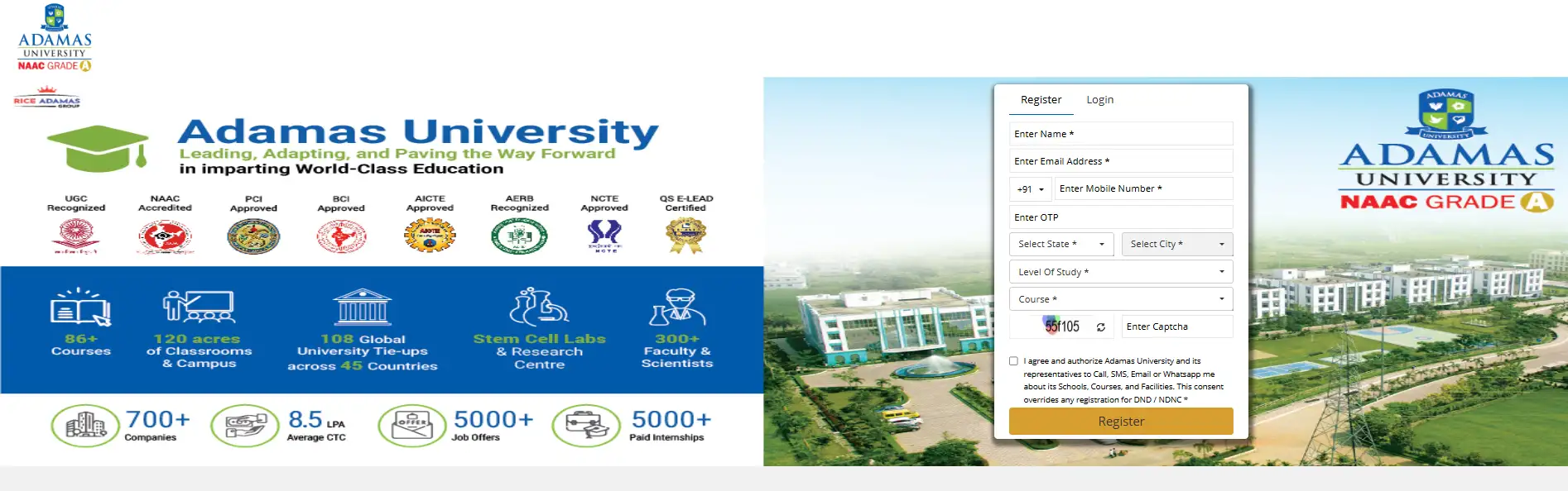 Adamas University Registration Portal