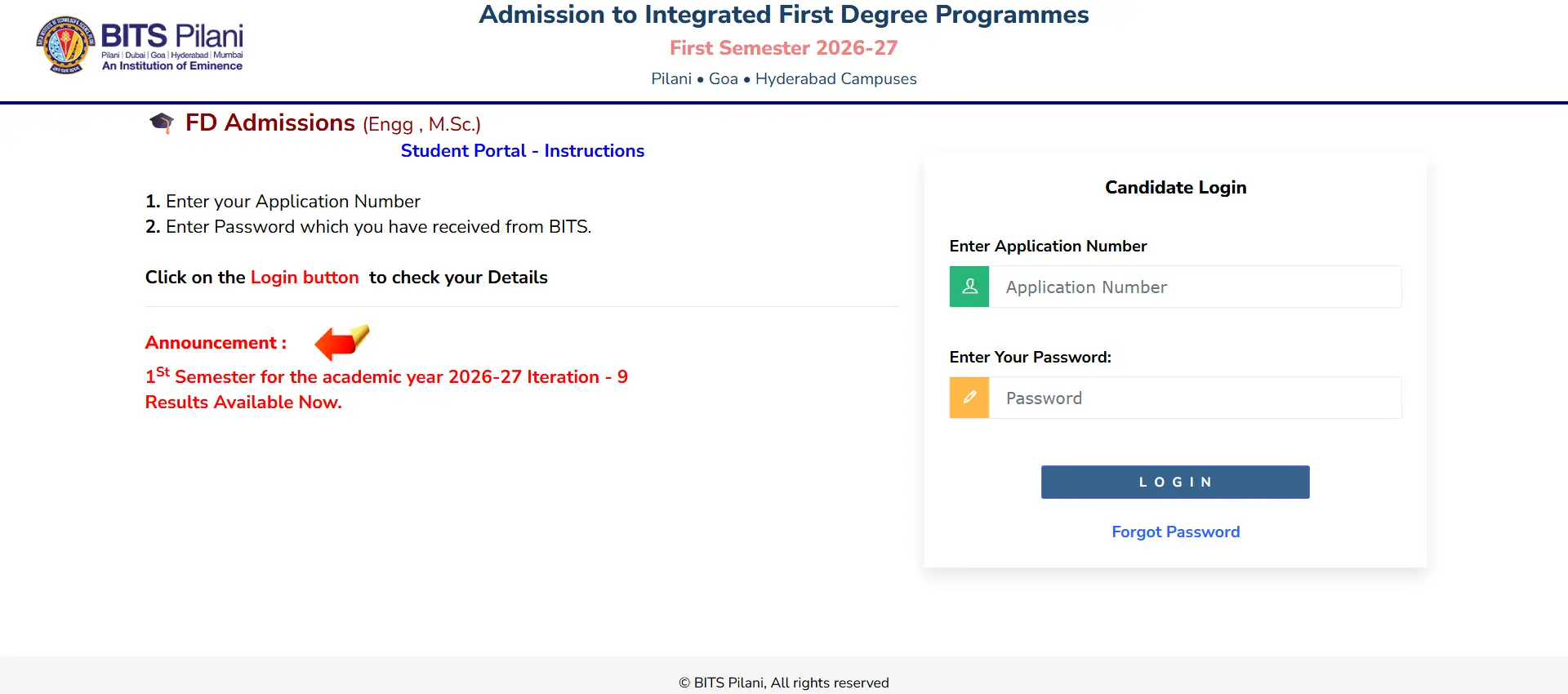 bitsat-2026-candidate-login