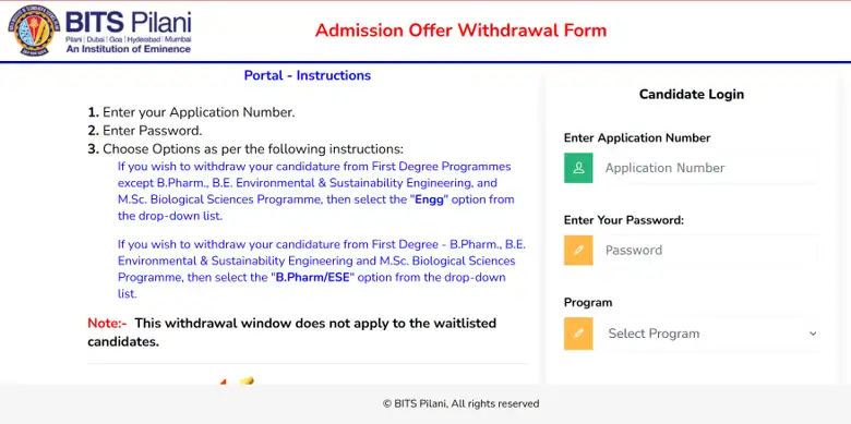 bitsat-2026-counselling-seat-withdrawal-portal