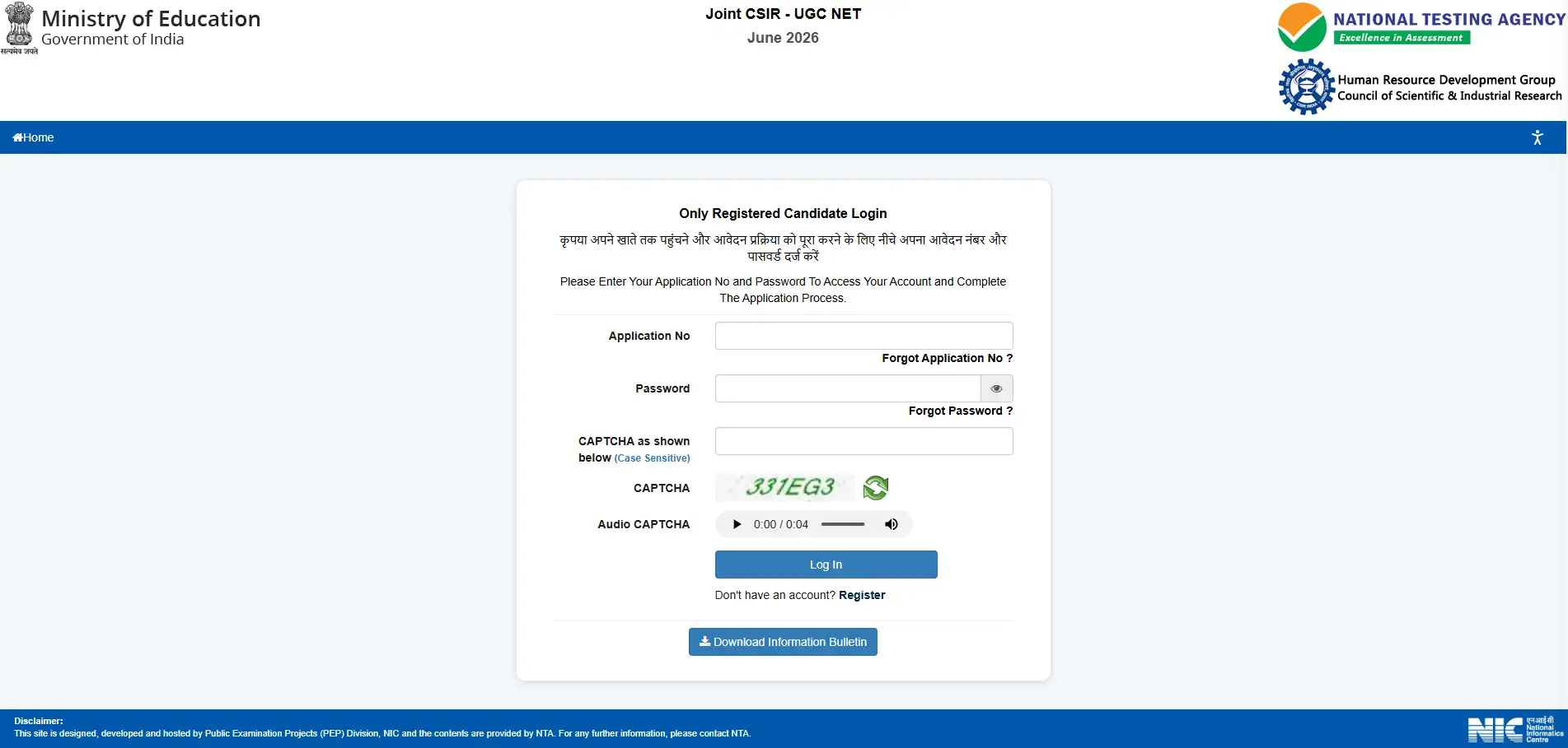 csir-net-2026-candidate-login