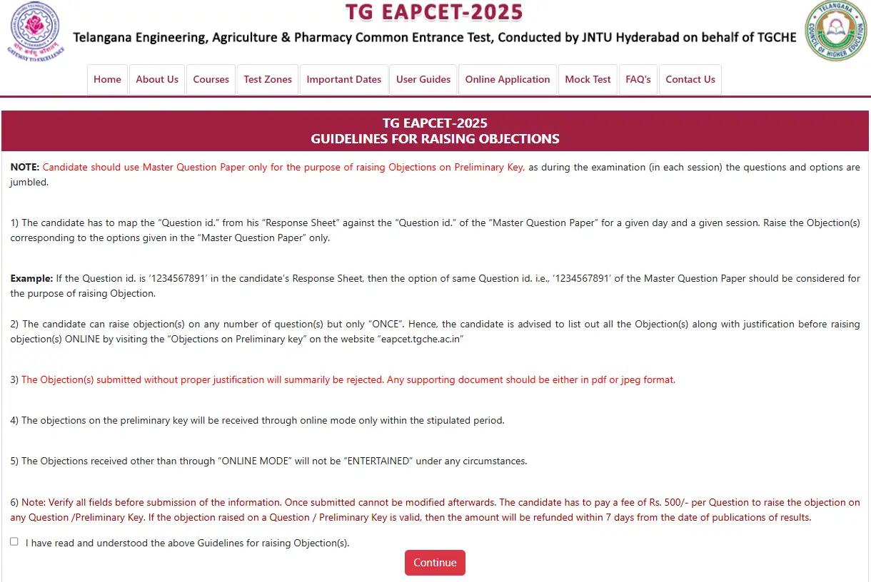 how-to-raise-objection-against-the-answe-key-ts-eamcet-2025
