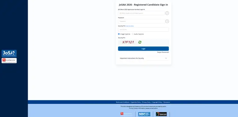 josaa-2026-registered-candidate-login-portal