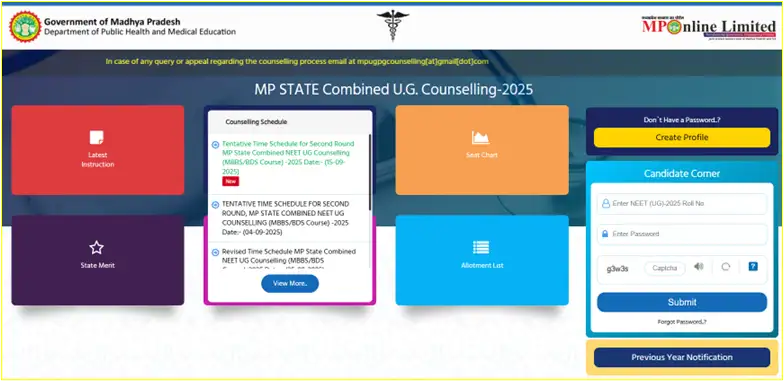 MP NEET UG Counselling 2025 Round 2 Revised Schedule Released by DME ...