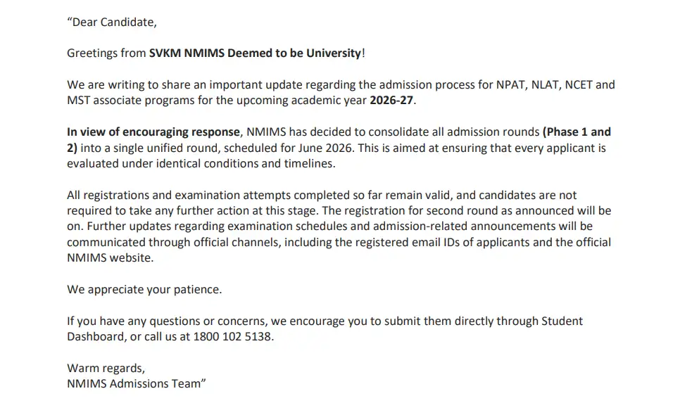nmims-npat-2026-update-notification