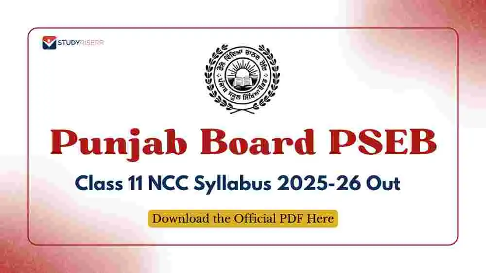 Ncc Syllabus Chart.pdf Punjab Board PSEB Class 11 NCC Syllabus 2025-26 Out; Download the ...