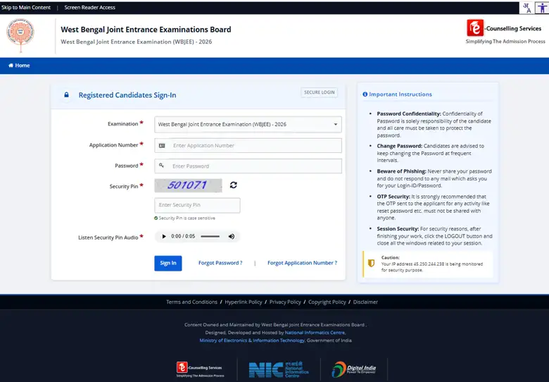 wbjeee-2026-application-login